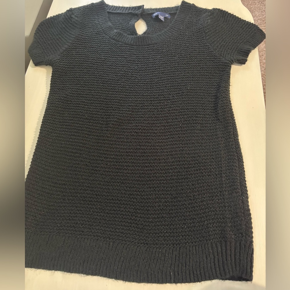 Gap Short Sleeve Sweater Cozy Knit Quiet Luxury Minimalist